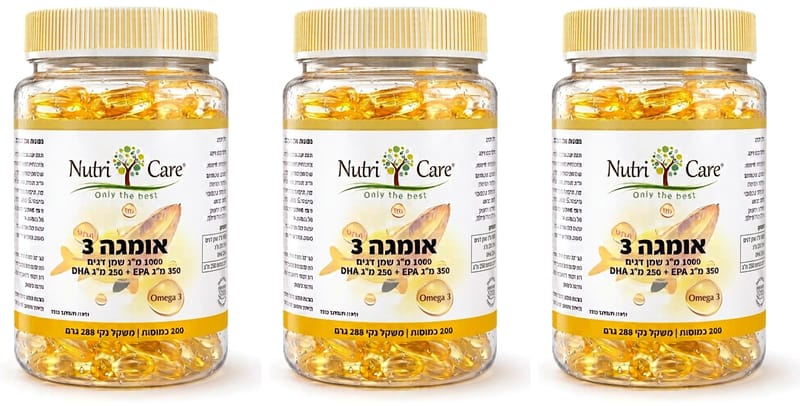 נוטרי קר NUTRI CARE שלישיית אומגה 3 שמן דגים טרי (600 כמוסות) נוטרי קר NUTRI CARE שלישיית אומגה 3 שמן דגים טרי (600 כמוסות)