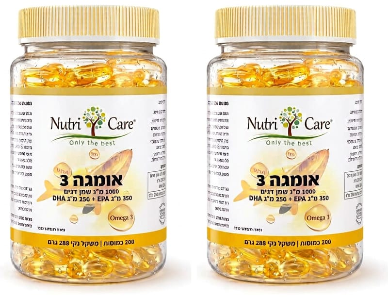 נוטרי קר NUTRI CARE זוג אומגה 3 שמן דגים טרי (400 כמוסות) נוטרי קר NUTRI CARE זוג אומגה 3 שמן דגים טרי (400 כמוסות)